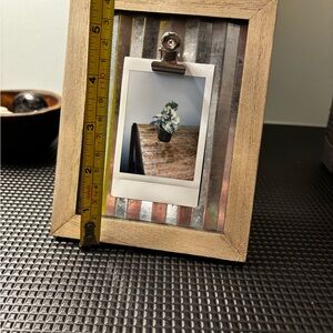 (TWO FRAMES)Rustic Wooden & Metal Photo Frame Set